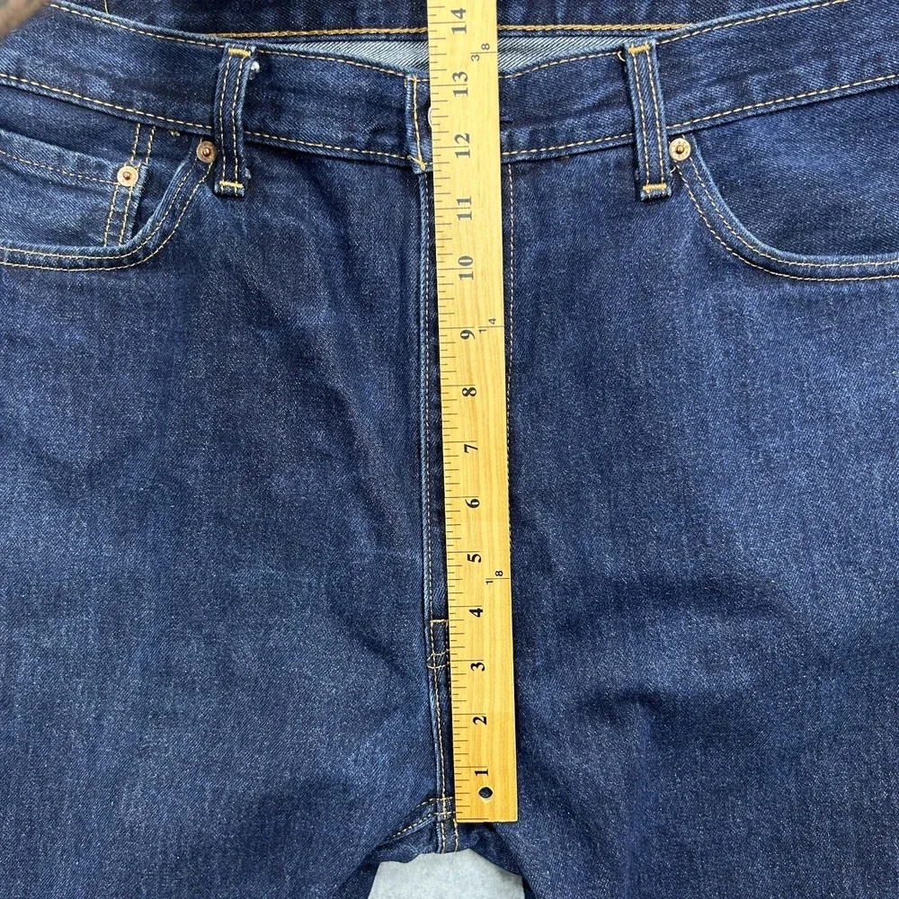 Levi's 505 Regular Fit Jeans Mens 40x30 Dark Indigo Blue Straight Leg Denim